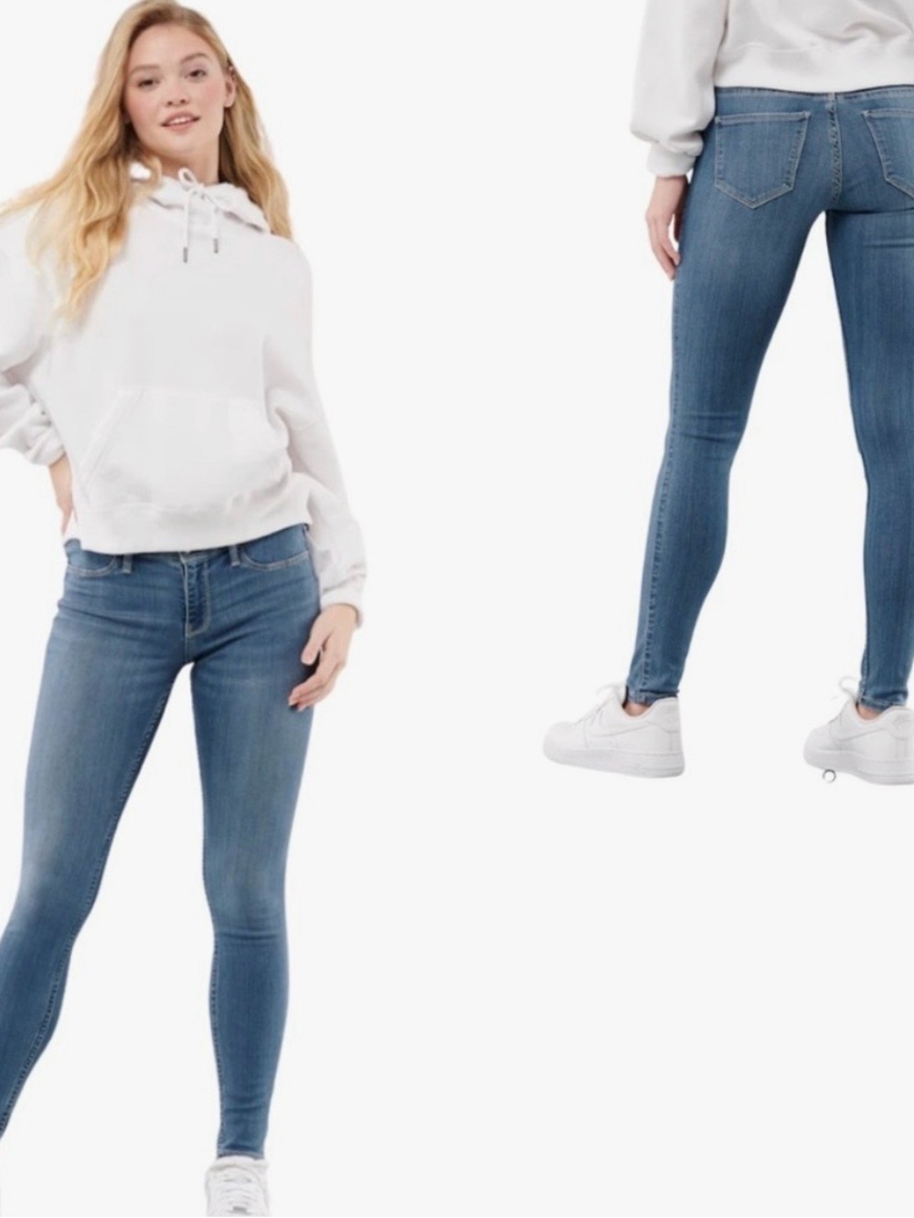Hollister Slim High-Rise Skinny Jeans in Medium Blue Wash